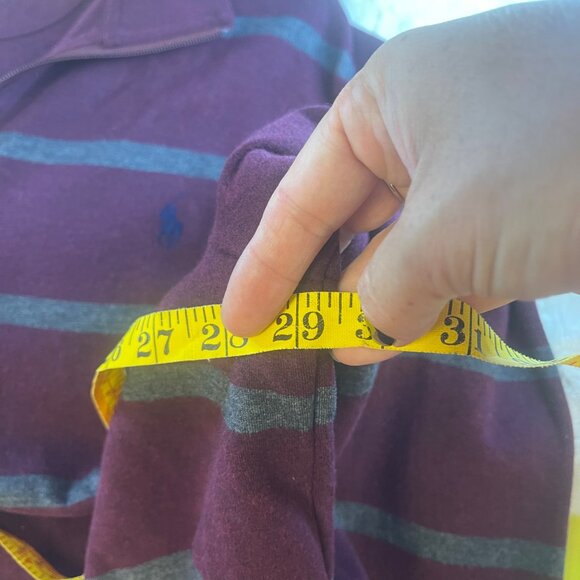 NWT Polo Ralph Lauren Men's Luxury Jersey Striped 1/4-Zip Pullover Burgundy XXL - Picture 7 of 8